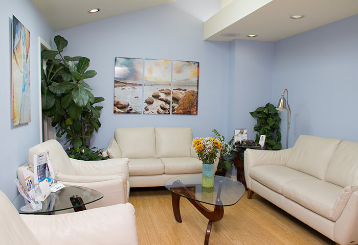 Comfortably appointed dental waiting room