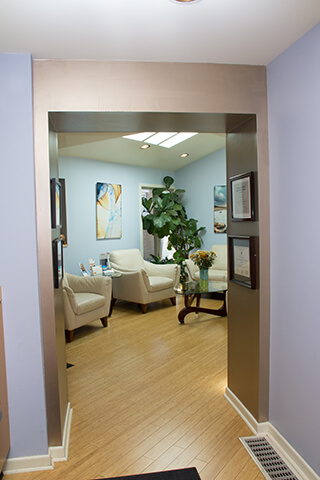 Warm welcoming patient waiting area