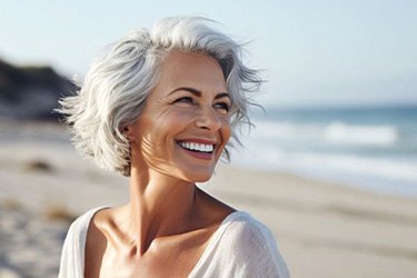 Portrait of senior woman with beautiful teeth