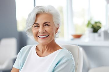 Happy, smiling older dental patient