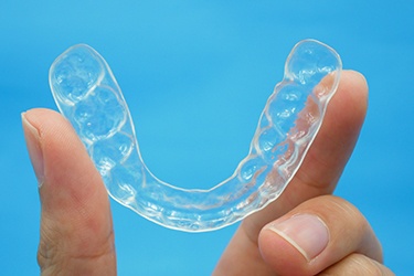 Closeup up of soft invisalign tray