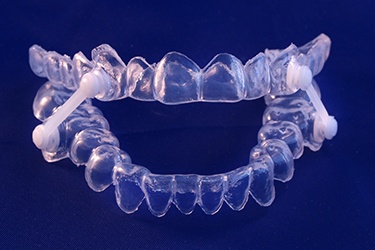 Oral appliance; blue background