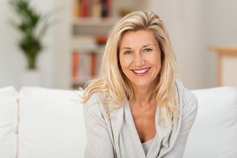 attractive woman on sofa