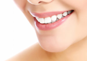 close-up of a woman's smile